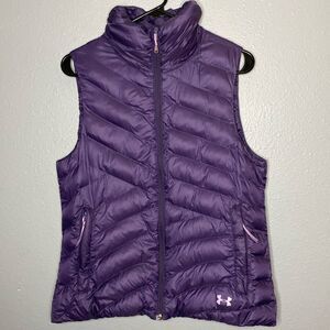 Under Armour Purple Coldgear Infrared Down Blend Puffer Vest Size Medium